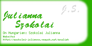julianna szokolai business card